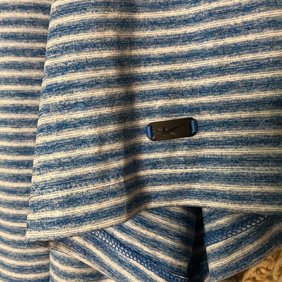 NIKE Dri-FIT ADV Tiger Woods Turquoise Stripe Golf Polo Shirt XXL - Picture 3 of 12